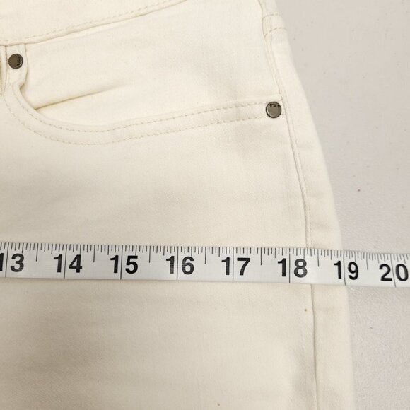 a.n.a Womens Distressed Mid Rise Skinny Boyfriend Jeans Size 10 Ivory - Picture 4 of 13